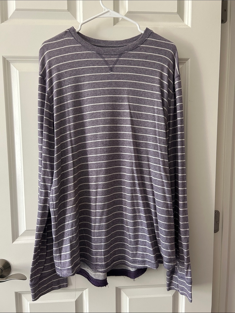 Mossimo Supply Co. Men's Long-Sleeve Striped Shirt — Purple & White
